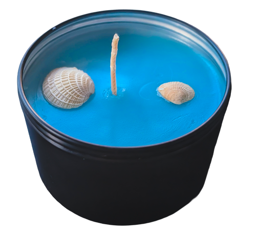 8 oz Soy Blend Candle Black Tin | Coastal Handcrafted Candle