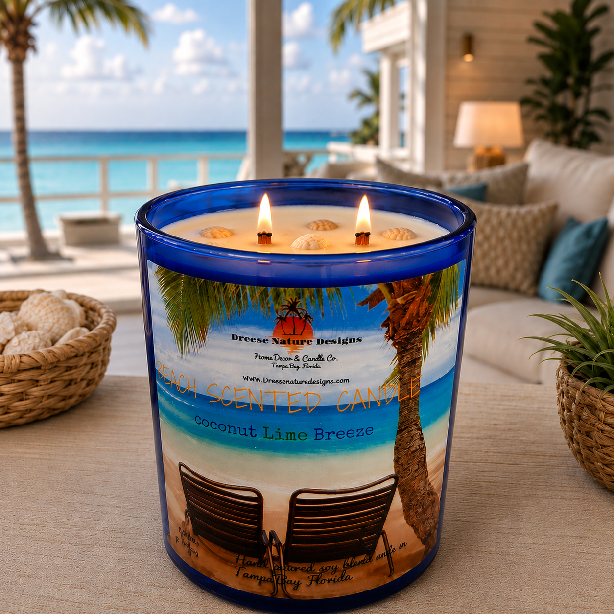 17 oz Soy Blend Tumbler Candle | 100 hours Long-Lasting Coastal Candle