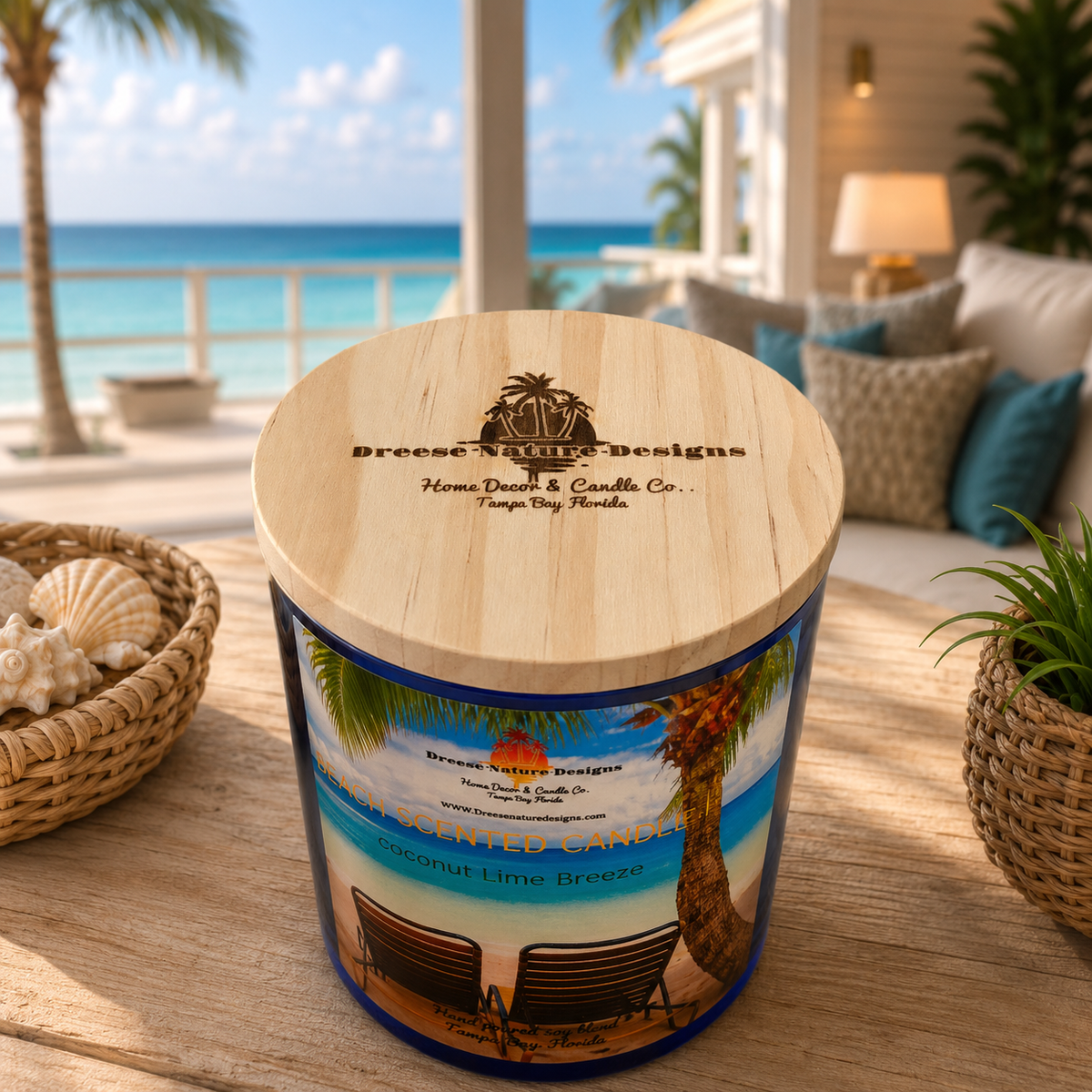 17 oz Soy Blend Tumbler Candle | 100 hours Long-Lasting Coastal Candle