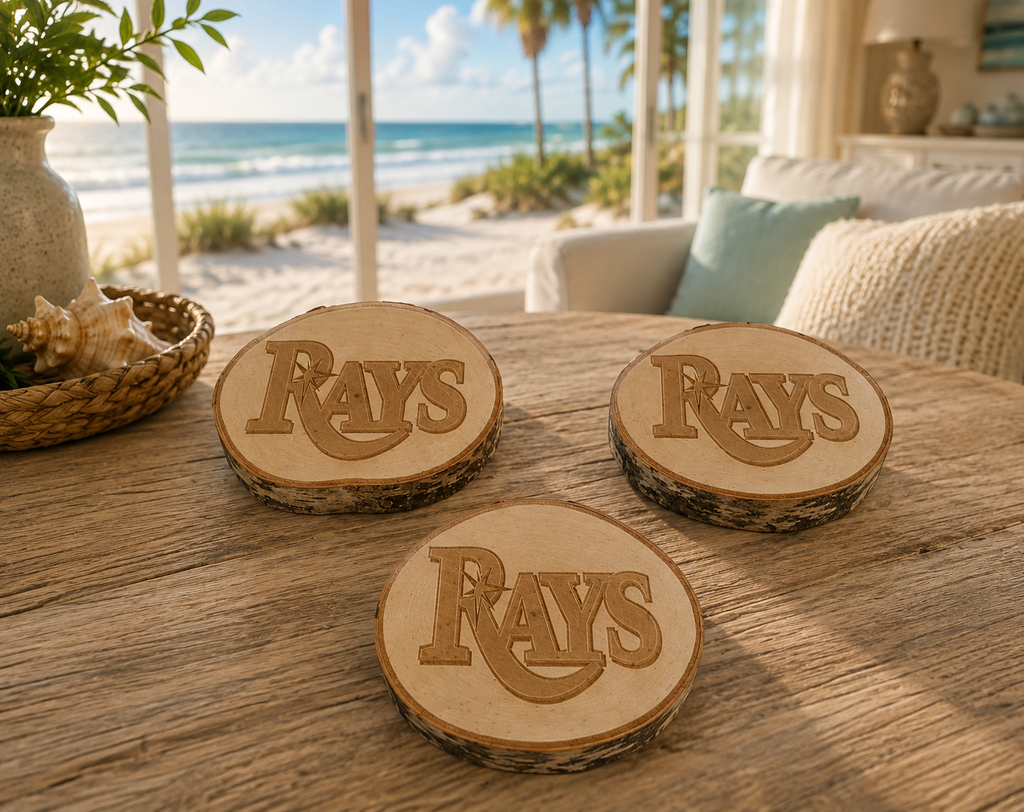 White Birch Coaster Set | Natural Wood Drink Coasters