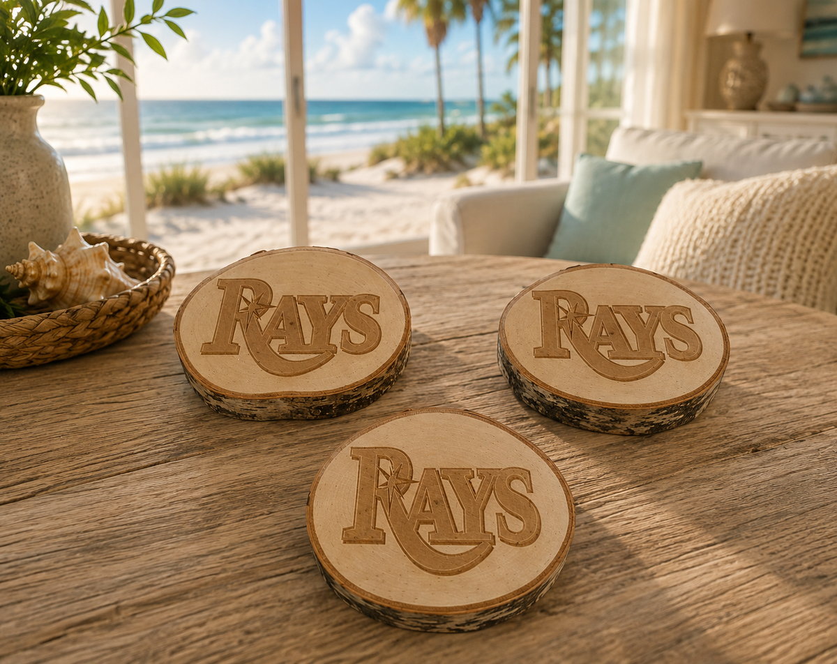 White Birch Coaster Set | Natural Wood Drink Coasters