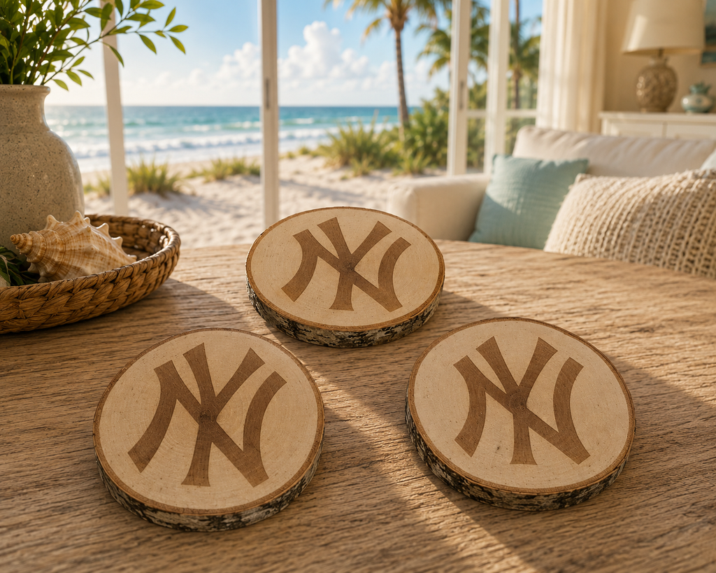 White Birch Coaster Set | Natural Wood Drink Coasters