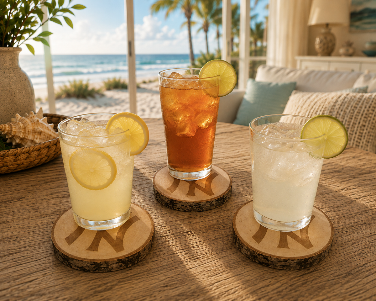 White Birch Coaster Set | Natural Wood Drink Coasters