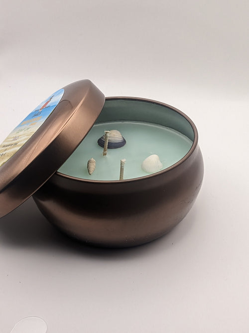 10 oz Soy Blend Candle Gold Tin | Coastal Handcrafted Candle