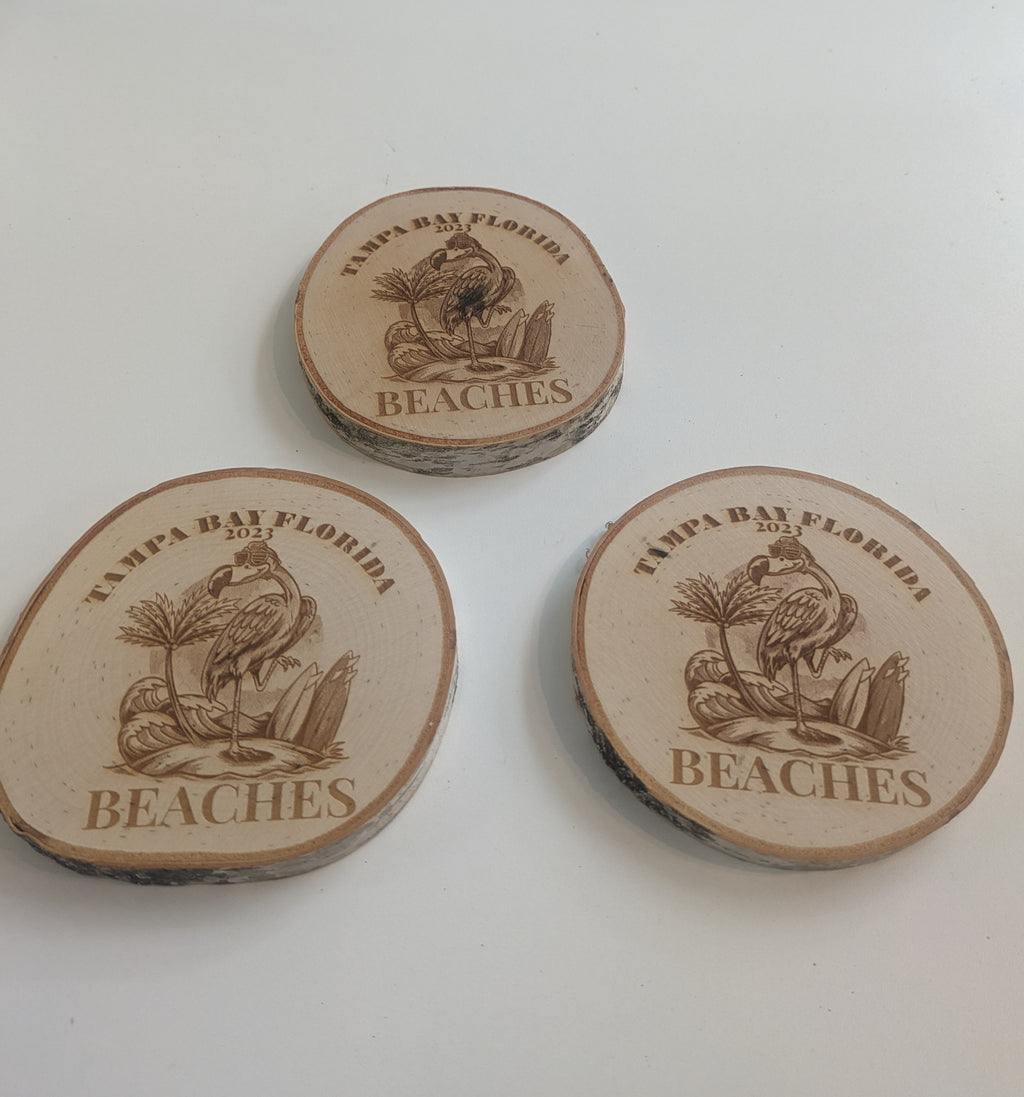 White Birch Coaster Set | Natural Wood Drink Coasters